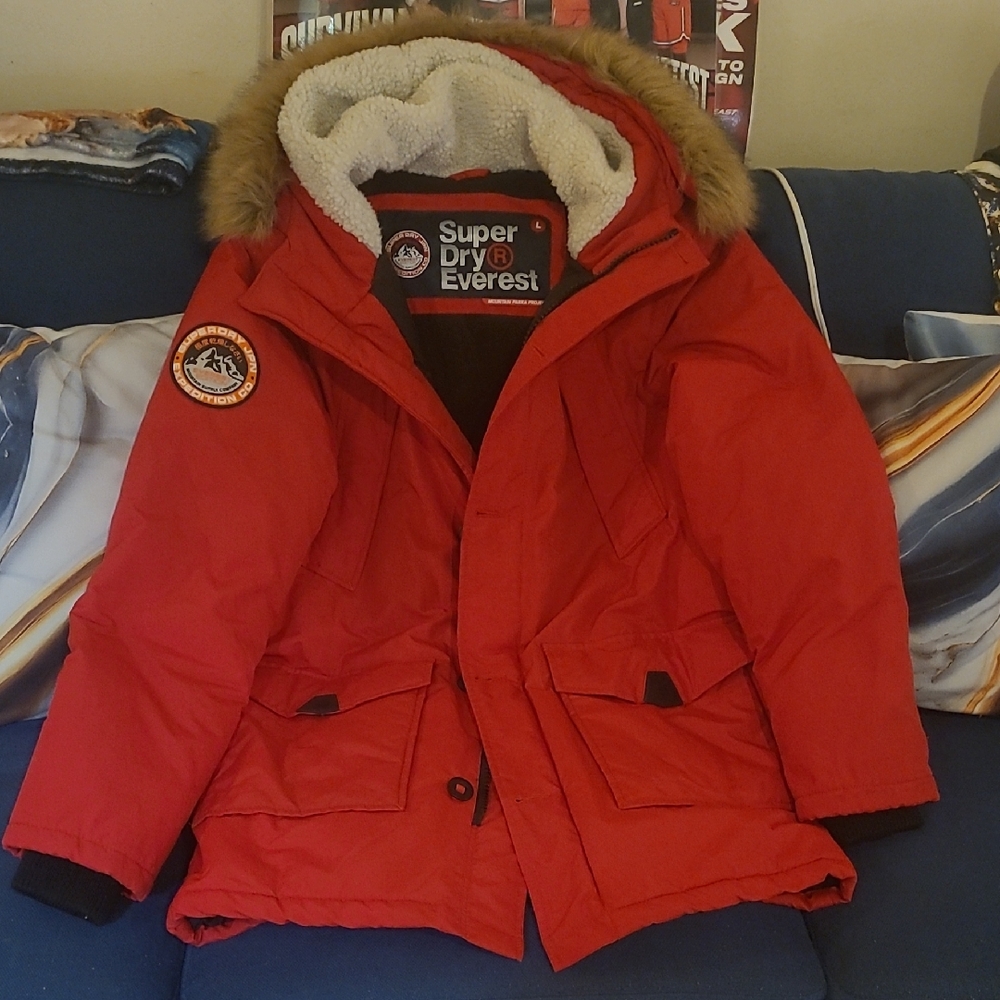 Superdry Red Everest Jacket with Fur Trim